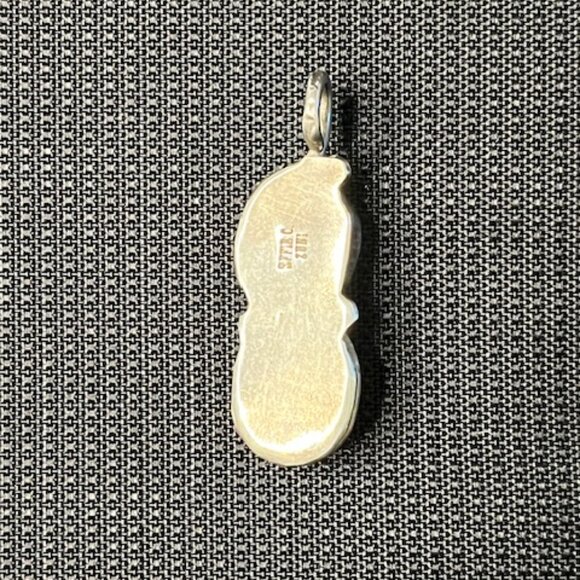 Effie Calavaza Turquoise and Coral Zuni Snake Pendant - Picture 5 of 7